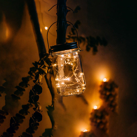 Solar Mason Jar Light Decoration Mason Jar Light Outdoor Hanging Light Mason Jar Light String - My Store