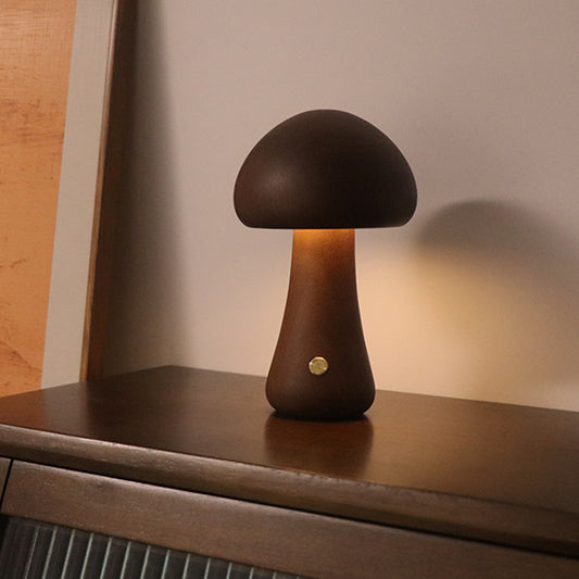 INS Wooden Cute Mushroom LED Night Light With Touch Switch Bedside Table Lamp For Bedroom Childrens Room Sleeping Night Lamps Home Decor - My Store