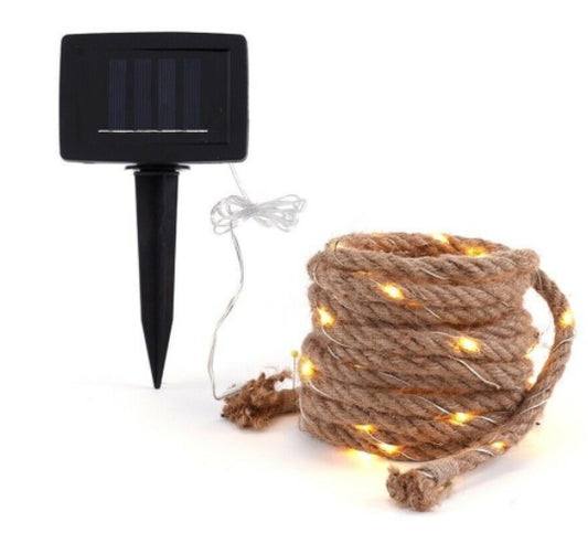 Solar Hemp Rope String Copper Wire LED Light - My Store