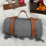 New Chessboard Plaid Knitted Thickened Camping Rugs Picnic Mat Fashion Tassel - My Store