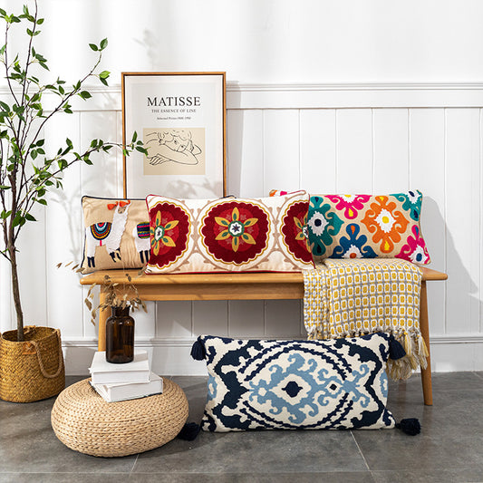 Yafeng Cushion Cover Tassel Fur Ball Patch Cushion Cover - My Store