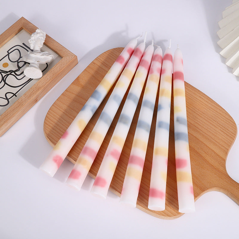 Watercolor Candle Long Brush Holder Candlestick Candle - My Store