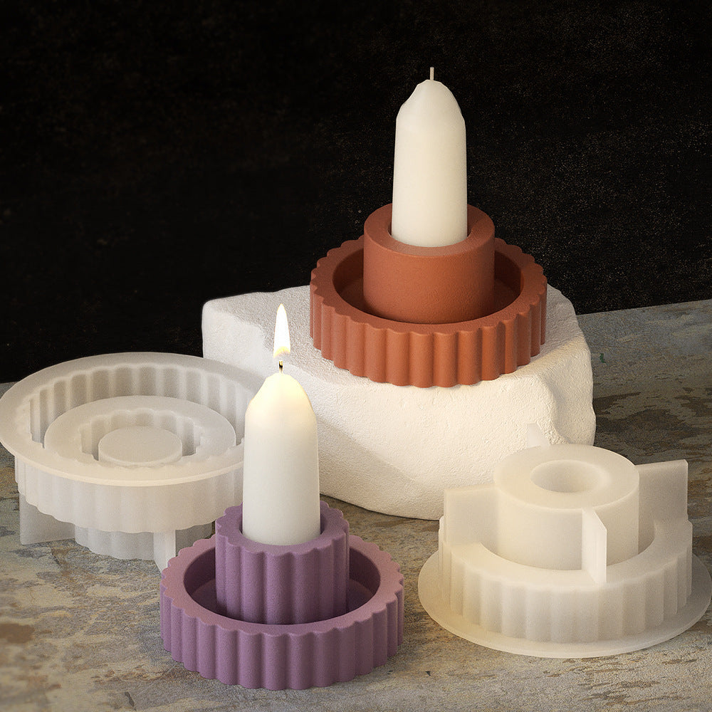 Striped Candle Holder Aroma Candle Holder Silicone Mold - My Store