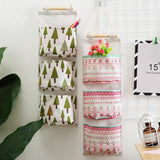 Wall-mounted Three-pocket Storage Hanging Bag Wall Hanging Mobile Phone Hanging Students - My Store