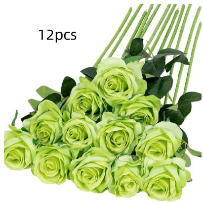 Artificial Rose Single Raw Silk Fake Flower Artificial Flowers - My Store