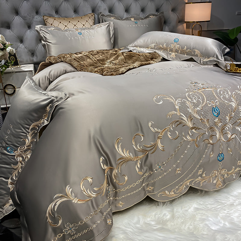 Ice Silk Quilt Sets Bed Sheets Bedding Four-piece Set - My Store