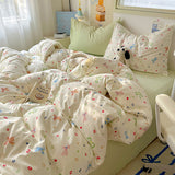 Cute Cartoon Cream-Style Cotton Bed Sheets And Duvet Covers - My Store