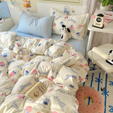 Cute Cartoon Cream-Style Cotton Bed Sheets And Duvet Covers - My Store