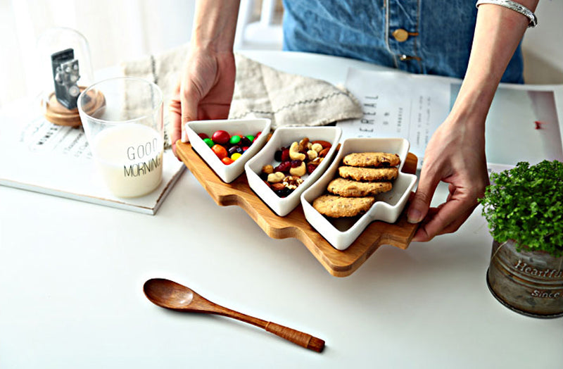 4Pcs Christmas Tree Ceramic Plates - My Store