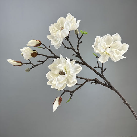 EVA Large Magnolia Artificial Multi-Bud Magnolia Flowers Fake Flowers - My Store