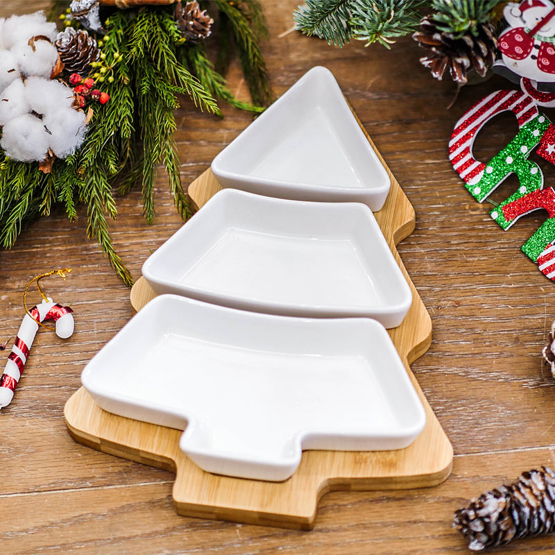 4Pcs Christmas Tree Ceramic Plates - My Store