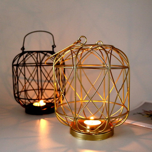 Metal Table Candlestick Home Decoration Modern Romantic Iron Candle Holders Room Decor - My Store