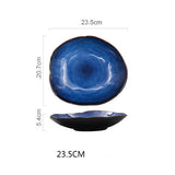 Western dishes household ceramic irregular flat plates - My Store
