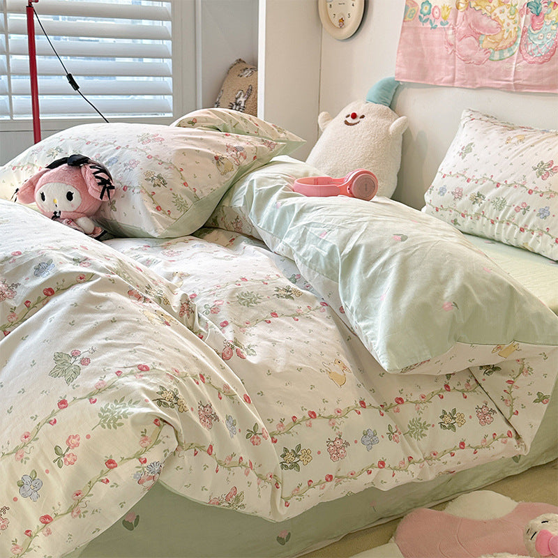 Four-piece Bed Set Pure Cotton Student Dormitory Duvet Cover Sheets - My Store