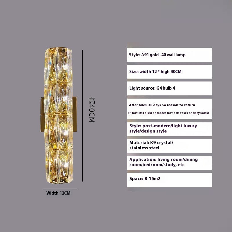 Crystal Wall Lamp Living Room Bedroom Stair Wall Lamp - My Store
