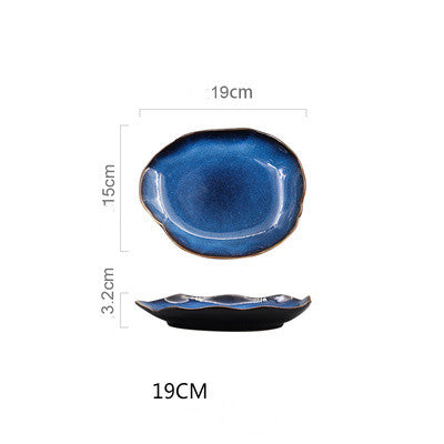 Western dishes household ceramic irregular flat plates - My Store