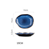 Western dishes household ceramic irregular flat plates - My Store