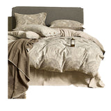 Single Double Bed Sheets Washed Four-piece Set Simple Linen Bedding - My Store