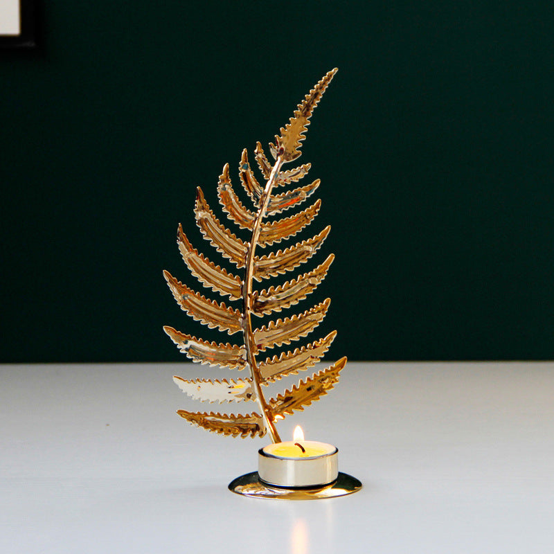 Golden Metal Candle Holder Candle Holder Table Decoration - My Store