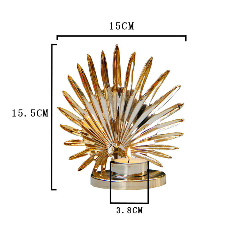 Golden Metal Candle Holder Candle Holder Table Decoration - My Store