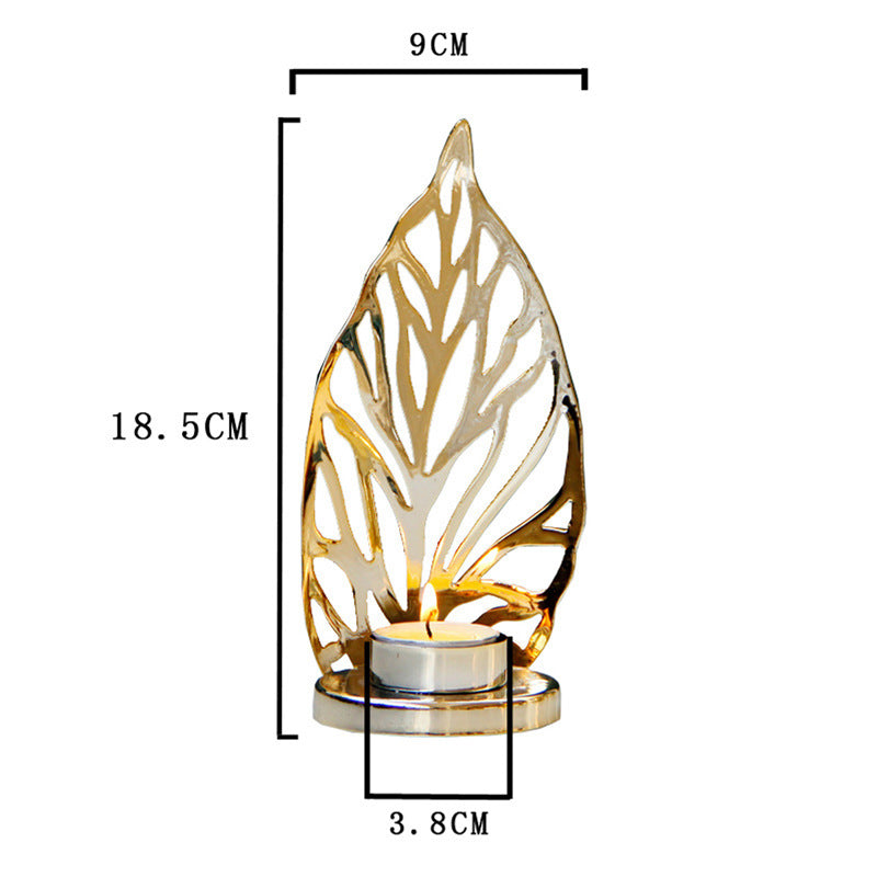 Golden Metal Candle Holder Candle Holder Table Decoration - My Store