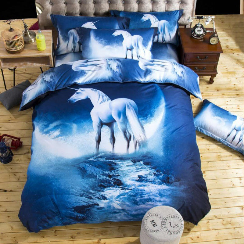 3D Print Bed Sheets Set Duvet Quilt Cover Sets Bed 4 Piece - My Store