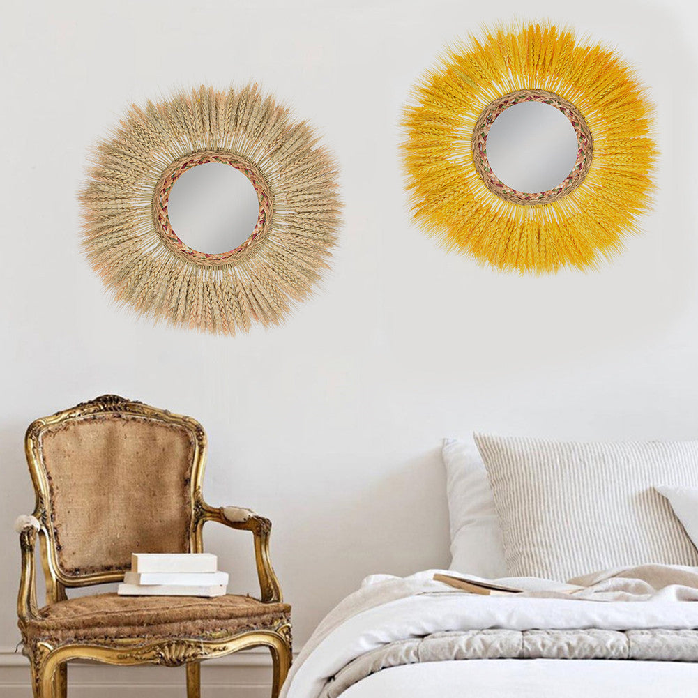 Wall Decoration Rattan Mirror Homestay Wall Mural Pendant - My Store