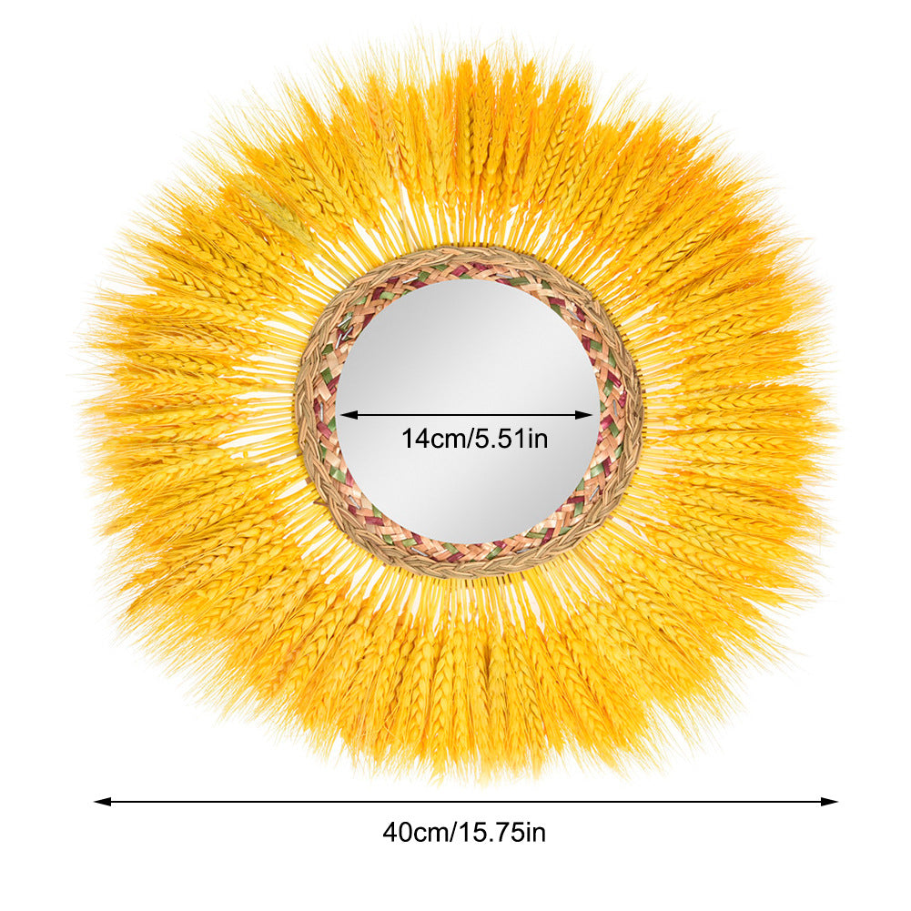 Wall Decoration Rattan Mirror Homestay Wall Mural Pendant - My Store
