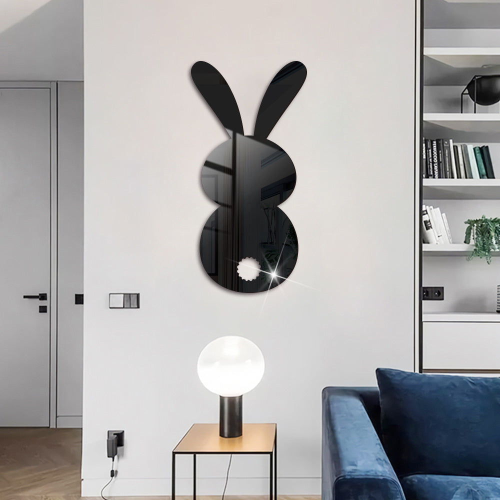 Easter Cartoon Rabbit Mirror Wall Sticker for Living Room Art Home Decor Vinyl Decal Acrylic Sticker Mural Wall Decor Wallpaper - My Store