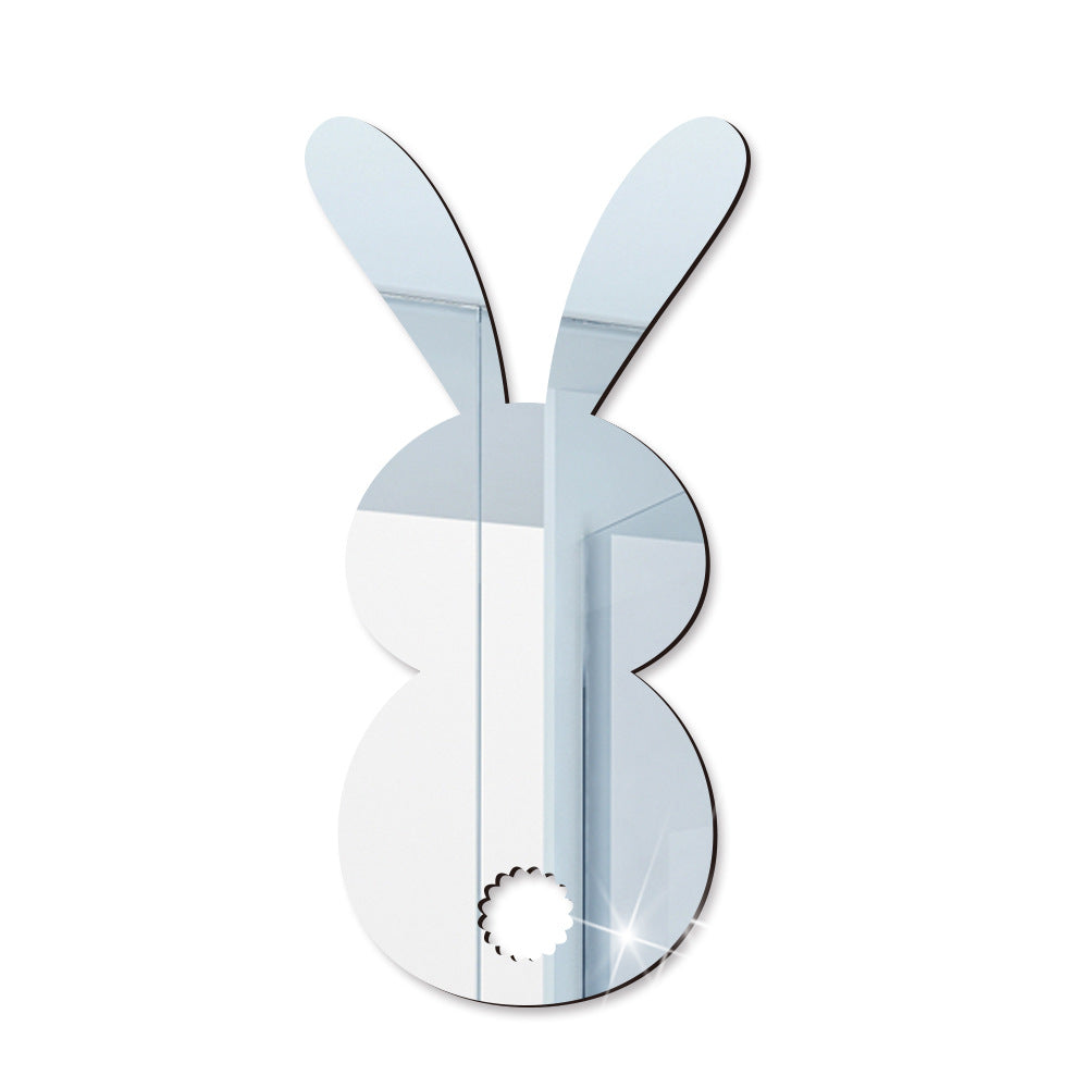 Easter Cartoon Rabbit Mirror Wall Sticker for Living Room Art Home Decor Vinyl Decal Acrylic Sticker Mural Wall Decor Wallpaper - My Store