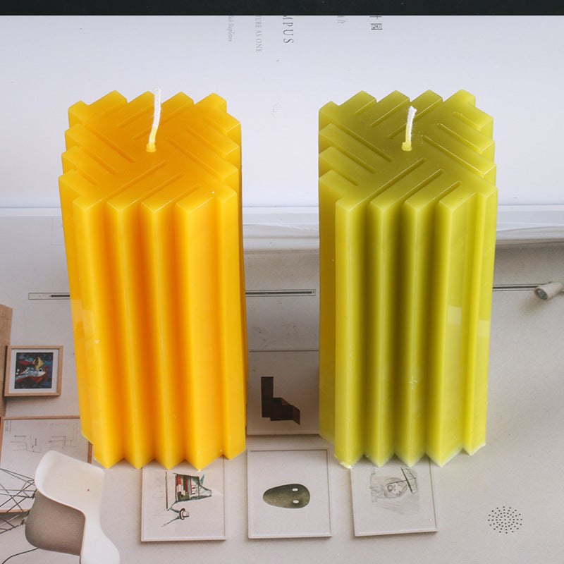 Candle Mold Creative Candle Mold Square Weave Pattern Candle Mold Color Candle Mold - My Store