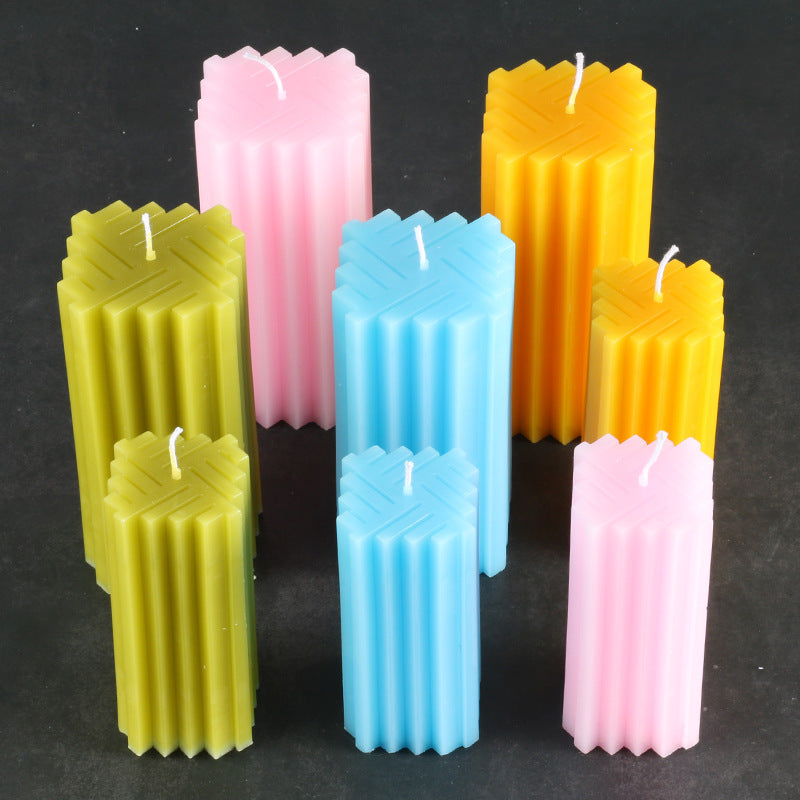 Candle Mold Creative Candle Mold Square Weave Pattern Candle Mold Color Candle Mold - My Store