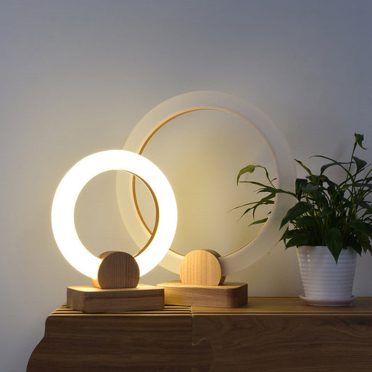 Wooden Art Circular Chandelier Nordic Style Living Room Dining Room Art Lamps - My Store