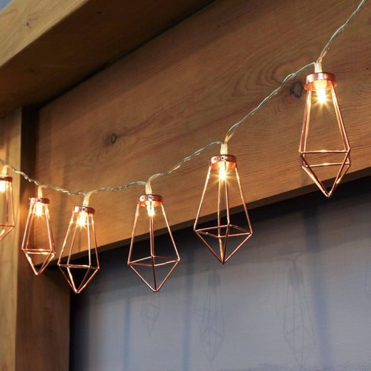 Rose Gold Diamond Drop Light String - My Store