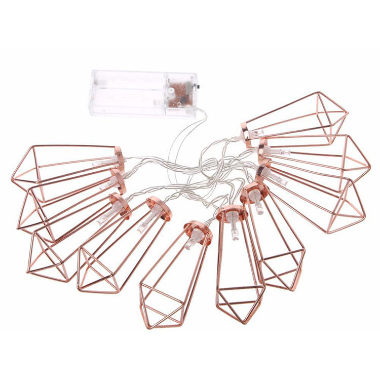 Rose Gold Diamond Drop Light String - My Store