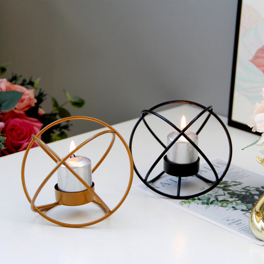 Metal Wrought Iron Candle Holder Creative Spherical Candle Holder - My Store