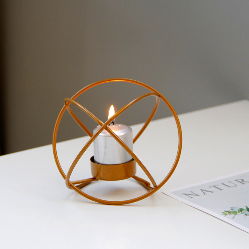 Metal Wrought Iron Candle Holder Creative Spherical Candle Holder - My Store