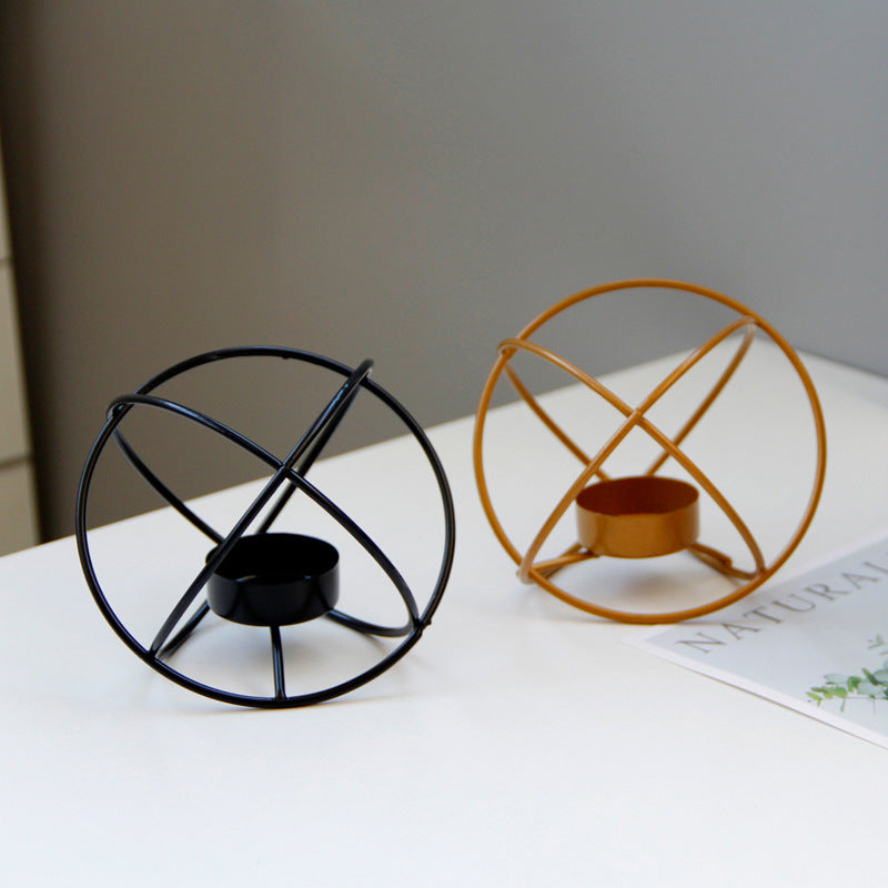 Metal Wrought Iron Candle Holder Creative Spherical Candle Holder - My Store