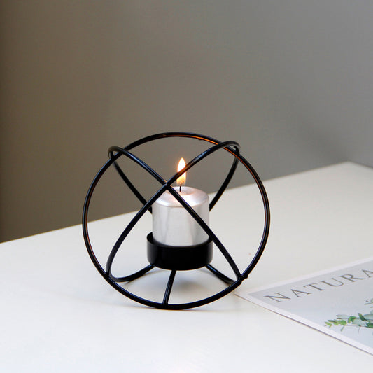 Metal Wrought Iron Candle Holder Creative Spherical Candle Holder - My Store
