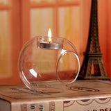 Creative Glass Candle Holder Heat-resistant Glass Round Candle Holder - My Store