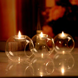 Creative Glass Candle Holder Heat-resistant Glass Round Candle Holder - My Store