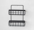 Nordic wrought iron kitchen bathroom wall hanging wall shelf free punching wall hanging storage basket dormitory hanging basket - My Store
