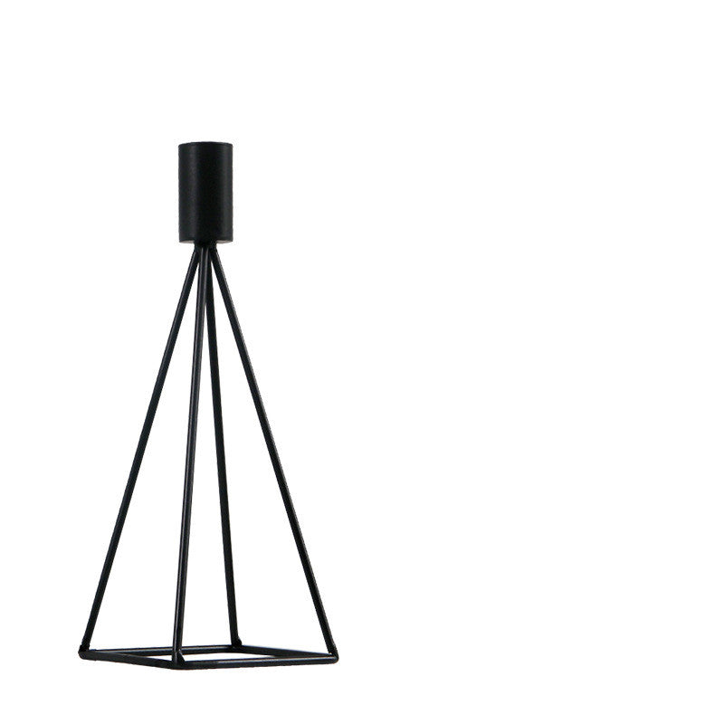 Candle Holder Candlelight Dinner Props Romantic Iron Art Household Simple Single Head Candle Holder Black Candle Holder - My Store