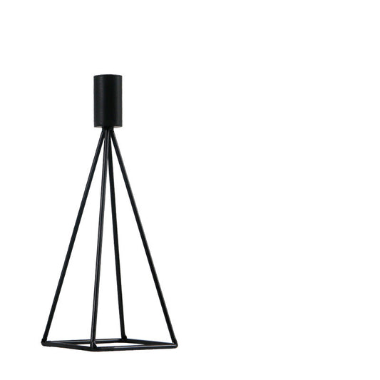 Candle Holder Candlelight Dinner Props Romantic Iron Art Household Simple Single Head Candle Holder Black Candle Holder - My Store
