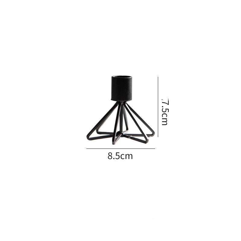 Candle Holder Candlelight Dinner Props Romantic Iron Art Household Simple Single Head Candle Holder Black Candle Holder - My Store