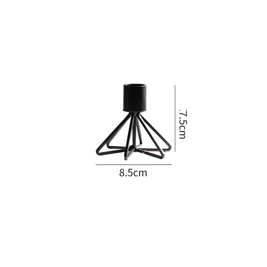 Candle Holder Candlelight Dinner Props Romantic Iron Art Household Simple Single Head Candle Holder Black Candle Holder - My Store