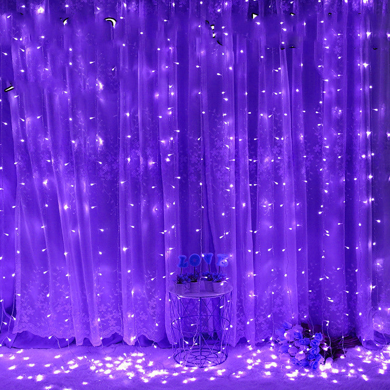 Voltage Curtain Light 3x3 Meters 300 Lights Icicle Light Solar Holiday Lantern String Waterproof Copper Wire String Light - My Store