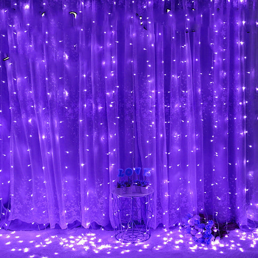 Voltage Curtain Light 3x3 Meters 300 Lights Icicle Light Solar Holiday Lantern String Waterproof Copper Wire String Light - My Store
