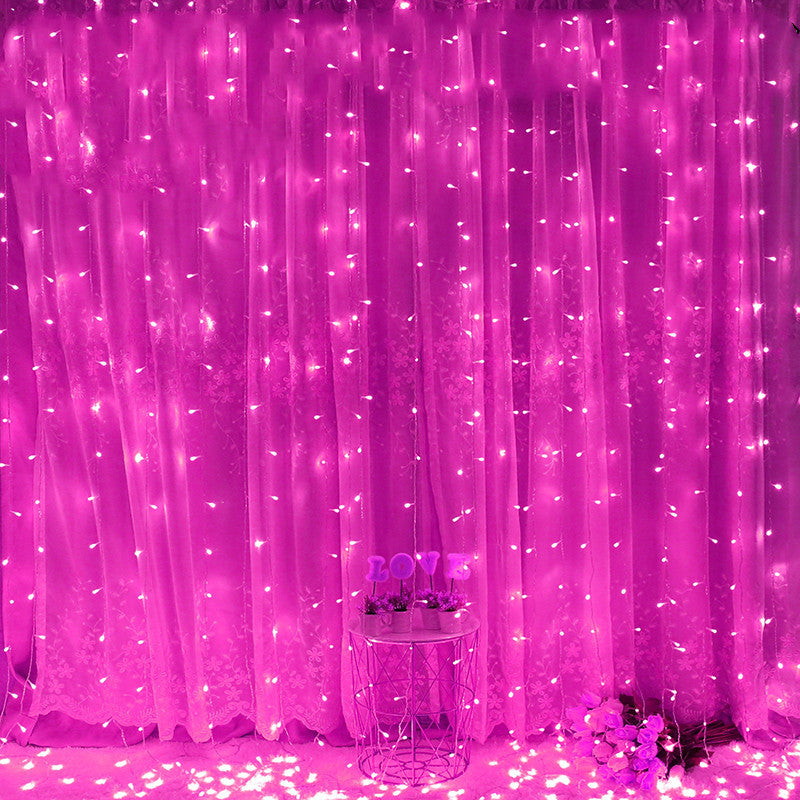 Voltage Curtain Light 3x3 Meters 300 Lights Icicle Light Solar Holiday Lantern String Waterproof Copper Wire String Light - My Store