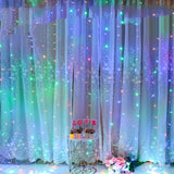 Voltage Curtain Light 3x3 Meters 300 Lights Icicle Light Solar Holiday Lantern String Waterproof Copper Wire String Light - My Store